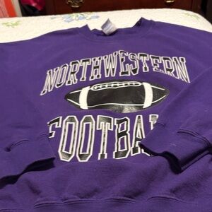 Northwestern Purple Crewneck Sweatshirt - Football Graphic